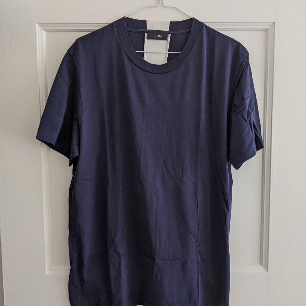 Joseph t-shirt, navy with white stripe